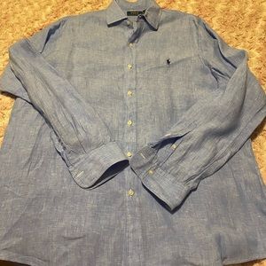 Men’s sz xl 100% linen button up shirt